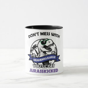 Taza No te metas con el abuelo pasauro