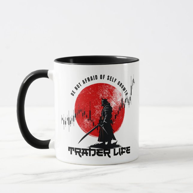 Taza No temas | Motivación de Trader | Samurái (Izquierda)
