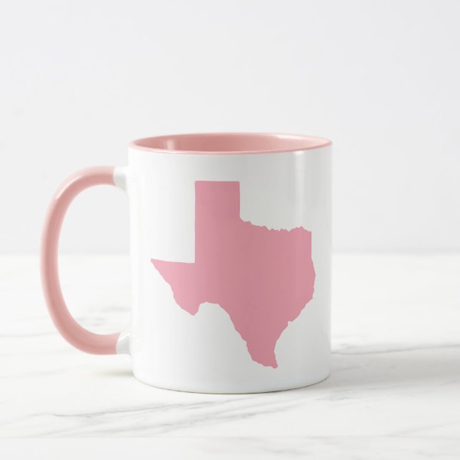 Taza NO TEXTO Estado Rosa De Texas Forma Mug (Izquierda)