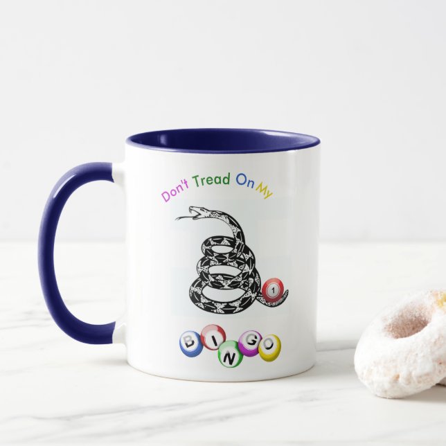 Taza No toques en mi tazón de café bingo (Con donut)