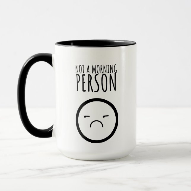 Taza No Una Persona De La Mañana Gruñida Mug Cara (Izquierda)