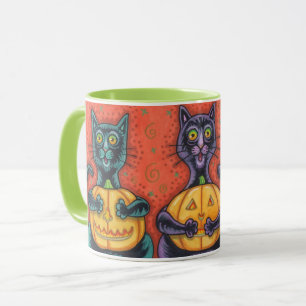 TAZA NO VER NINGÚN GATOS NEGROS MALOS, HALLOWEEN COMBO 