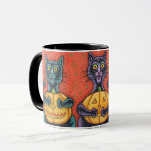 TAZA NO VER NINGÚN GATOS NEGROS MALOS, HALLOWEEN COMBO 