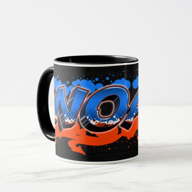 Taza Noah Vorname Name Graffiti blue orange Tasse (Anverso izquierdo)
