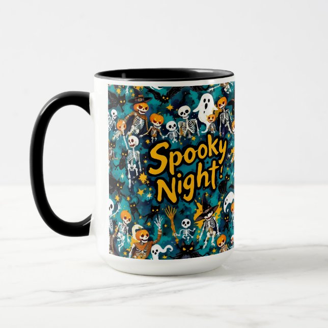 Taza Noche aterradora, Halloween, de Natasha Us (Izquierda)