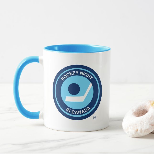 Taza Noche de hockey en retro canadiense (Con donut)
