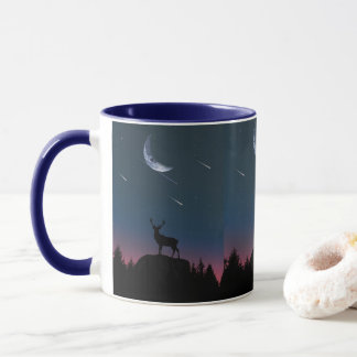 Taza Noche de Luna Menguante en el Bosque y Venado