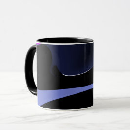 Taza Noche del cometa: azul abstracto, púrpura y negro