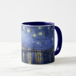 Taza Noche estrellada de van Gogh<br><div class="desc">Famosa pintura de Vincent van Gogh "Noche estrellada sobre el Ródano". Placas coincidentes y más disponibles: www.zazzle.com/aura2000/van gogh</div>