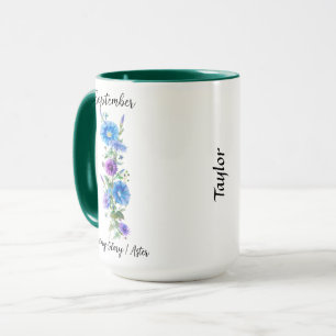 Taza Noche matutina de flores de nacimiento de septiemb