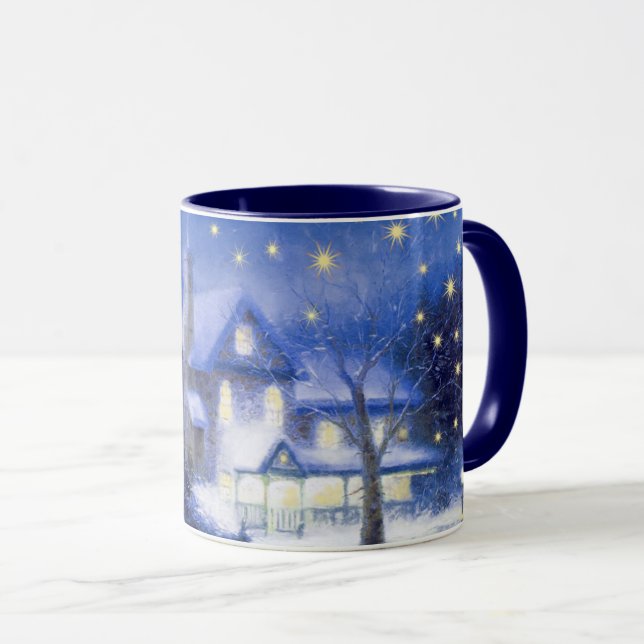 Taza Noche silenciosa. Regalo de pintura de navidades (Anverso derecho)