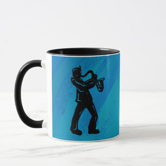 Taza Noches de boogie de Nueva York Azul saxofónico (Izquierda)