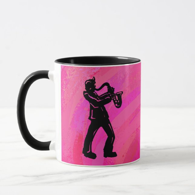 Taza Noches de boogie de Nueva York Rosa Caliente Saxof (Izquierda)