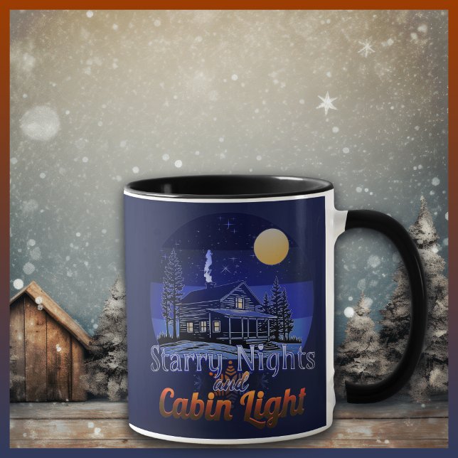 Taza Noches estrelladas y atardecer retro con luz de la (Subido por el creador)