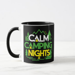 Taza Noches tranquilas de camping, campamento de verano