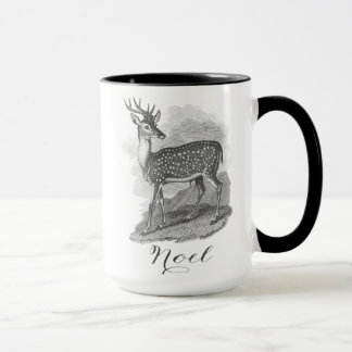 Taza Noel mug with an beautiful antique deer etching.