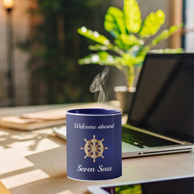 Taza Nombramiento del barco azul marino del volante de  (Subido por el creador)