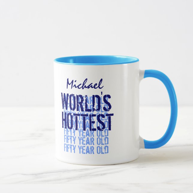 Taza Nombre año W1719 del cumpleaños los 50 más (Derecha)