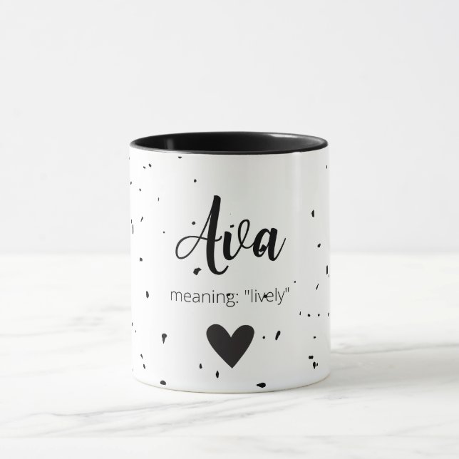 Taza Nombre Ava Significa Chicas Niños Mujeres Modernas (Centro)