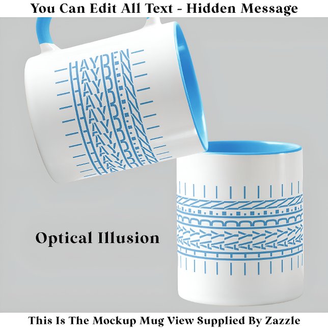 Taza Nombre azul mensaje oculto moda Mug 121B cumpleaño (Subido por el creador)