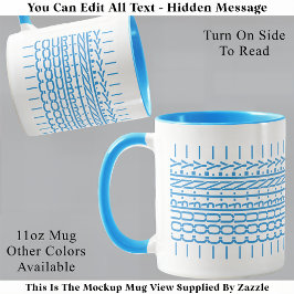 Taza Nombre Azul Mensaje oculto Trendy Mug 121B Moderno