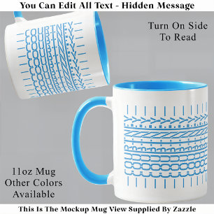 Taza Nombre Azul Mensaje oculto Trendy Mug 121B Moderno