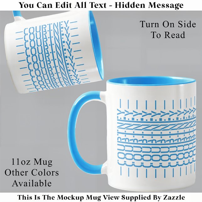 Taza Nombre Azul Mensaje oculto Trendy Mug 121B Moderno (Subido por el creador)