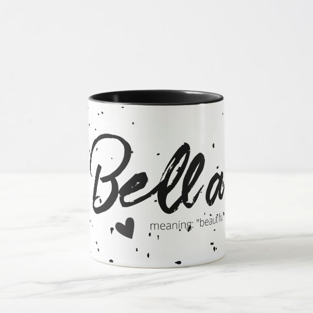 Taza Nombre Bella significa texto moderno mínimo Regalo (Centro)