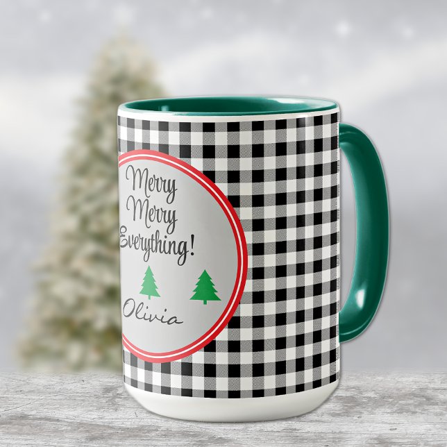 Taza Nombre, Black & White Buffalo Check 15oz. Combo (Subido por el creador)