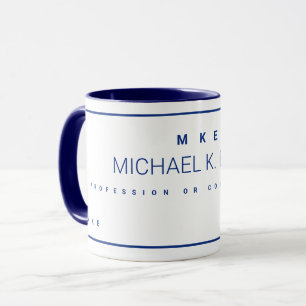 Taza Nombre comercial de profesión moderna Azul