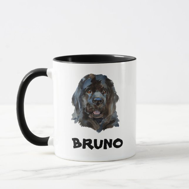Taza Nombre corto Monograma perro de Terranova (Izquierda)
