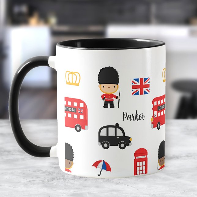 Taza Nombre de autobús de la Guardia de Londres Monogra (London Guards Bus Name Monogram British England Mug)
