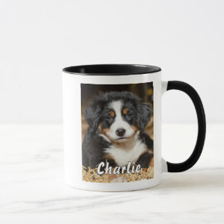 Taza Nombre de cachorro de Bernés foto con acento negro