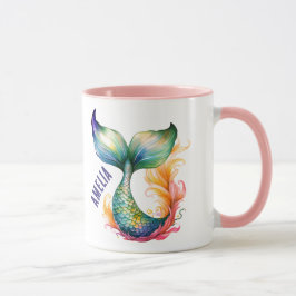 Taza Nombre de Chica marino de la Sirena de color