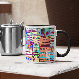 Taza Nombre de color sobrepasado de arte moderno tipogr