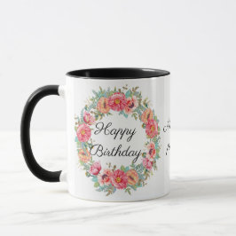Taza Nombre de diseño y foto del cumpleaños