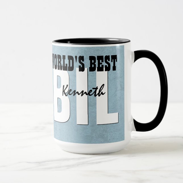 Taza Nombre de encargo azul V9 del mejor CUÑADO del (Derecha)