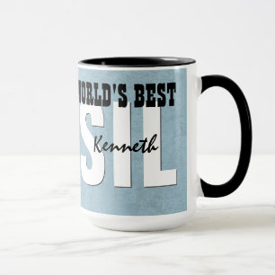Taza Nombre de encargo azul V9 del mejor YERNO del