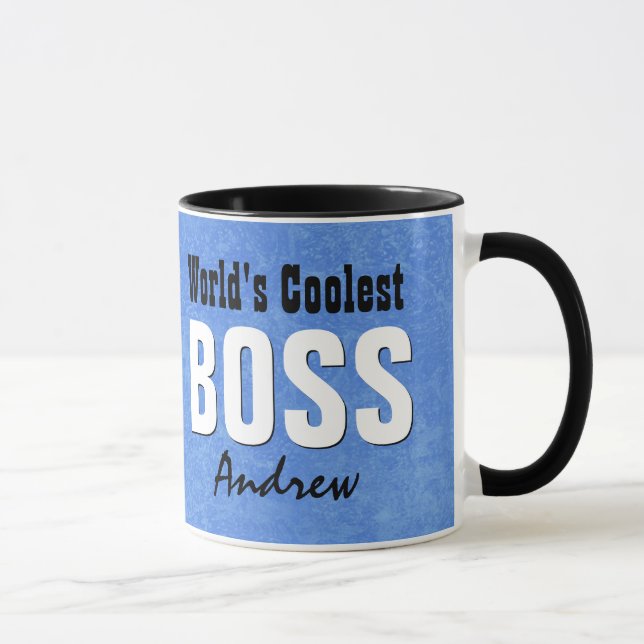 Taza Nombre de encargo V21C del Grunge azul más fresco (Derecha)