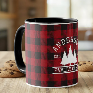 Taza Nombre de familia de la cabina Red Buffalo Tapado