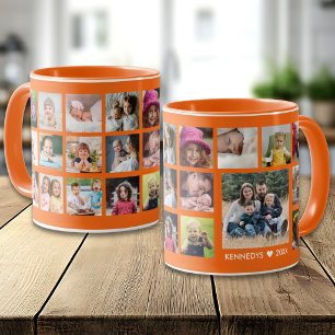 Taza Nombre de familia personalizado 22 Collage de fot