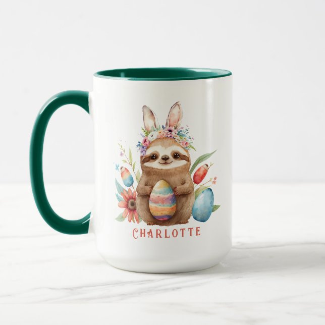 Taza Nombre de Huevos de Conejo de Conejo de Semana San (Izquierda)