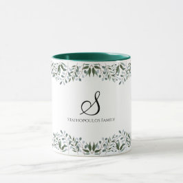 Taza Nombre de la familia floral Eucalyptus Greenery