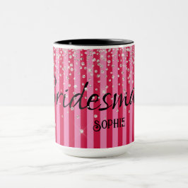 Taza Nombre de la fiesta de boda Bandas rosadas calient