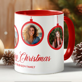 Taza Nombre de la foto de la familia de navidad de Merr
