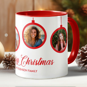 Taza Nombre de la foto de la familia de navidad de Merr