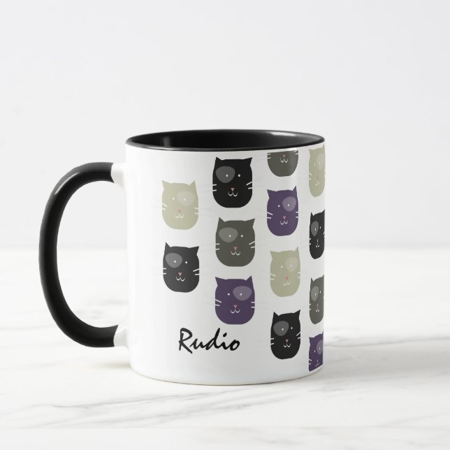 Taza Nombre de la foto del Mascota de un gato gatito li (Izquierda)