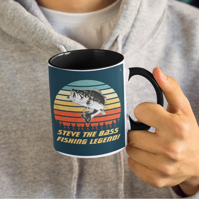 Taza Nombre de la leyenda de pescar de largemouth (Subido por el creador)