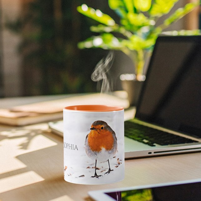 Taza Nombre de la nieve del ave Red Robin (Subido por el creador)