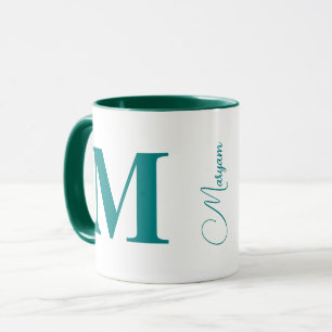 Taza Nombre de letra inicial personalizada   Monograma 